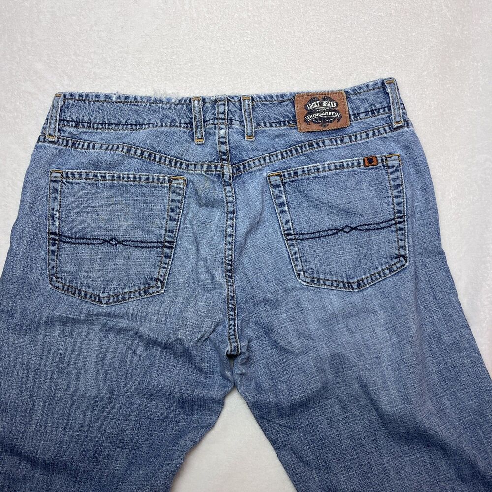 Vintage Y2K Lucky Brand Dungarees Jeans 8/29 USA Flare Split Hem Gene Montesano - Picture 6 of 10
